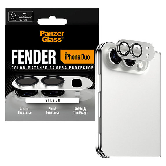 Ochranný kryt objektivu Fender pro iPhone Duo, Bílá, PanzerGlass
