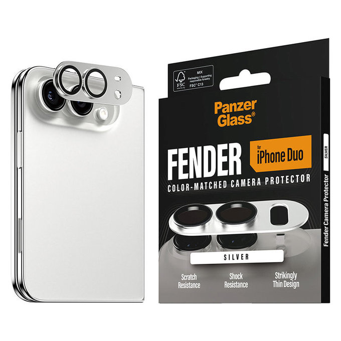 Ochranný kryt objektivu Fender pro iPhone Duo, Bílá, PanzerGlass