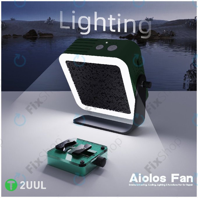 Odsavač kouře a ventilátor s LED osvětlením, 2UUL DA98