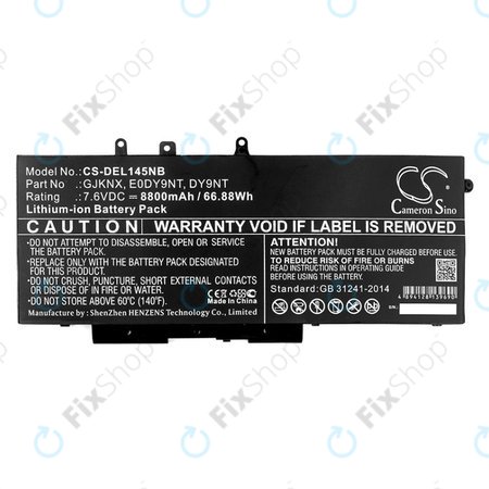 Baterie pro Dell Latitude 14 5490, Latitude 14 5491, 8800mAh, Li-Ion, 7.6V, 00JWGP, HQ