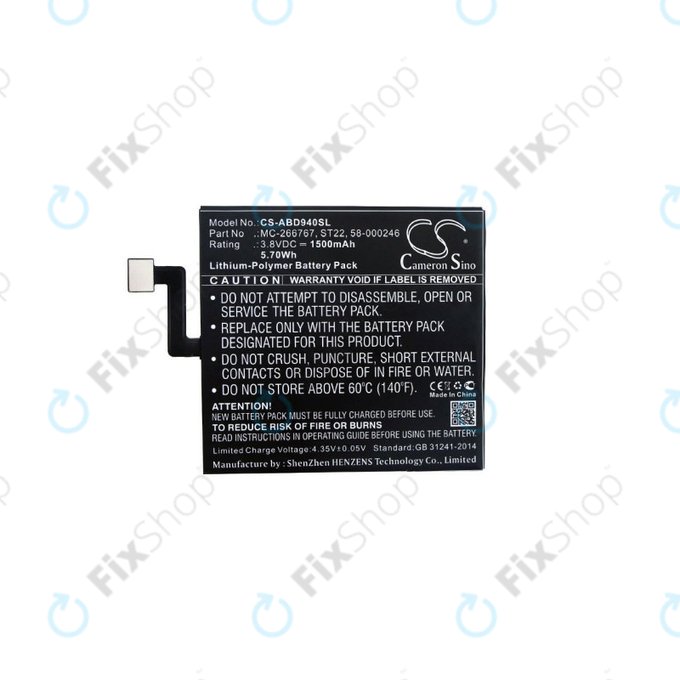 Baterie pro Amazon Kindle Paperwhite 4 (2018), 1500mAh, Li-Pol, 3.8V, ST22, HQ