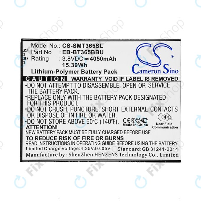 Baterie pro Samsung Galaxy Tab Active 2 8.0, 4050mAh, Li-Pol, 3.8V, EB-BT365BBU, HQ