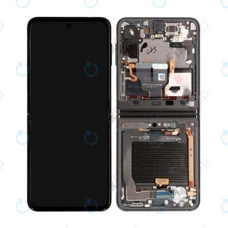 Samsung Galaxy Z Flip 3 F711B - LCD Displej + Dotykové Sklo + Rám (Phantom Black) - GH82-26273A, GH82-27243A, GH82-27244A Genuine Service Pack