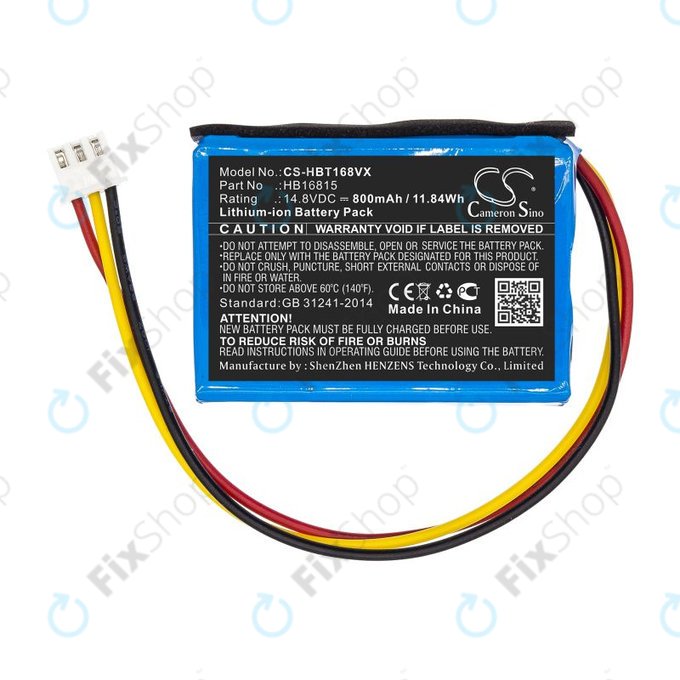 Baterie pro Hobot 168, 188, 198, 268, 288, 298, 368, 388, 800mAh, Li-Ion, 14.8V, HB16815, HQ