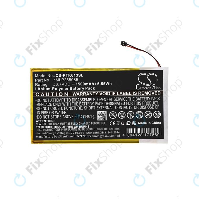 Baterie pro Pocketbook 611, Pocketbook 625, 1500mAh, Li-Pol, 3.7V, MLP255085, HQ