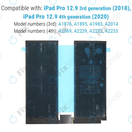 Apple iPad Pro 12.9 (3rd Gen 2018, 4th Gen 2020) - Baterie 9720mAh