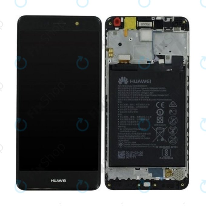 Huawei Y7 Dual - LCD Displej + Dotykové Sklo + Rám + Baterie 4000mAh (Grey) - 02351HSB
