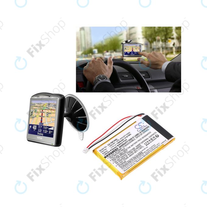 Baterie pro TomTom Go 530 Live, 630T, 720, 730T, 930T, 1697461, Li-Polymer, 3.7V, 1300mAh, HQ