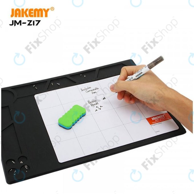 Jakemy JM-Z17 - ESD Teplovzdorná Silikonová Podložka - 36 x 26cm + Magnetická Podložka