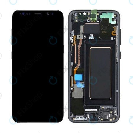 Samsung Galaxy S8 G950F - LCD Displej + Dotykové Sklo + Rám (Midnight Black) - GH97-20457A, GH97-20473A, GH97-20458A, GH97-20629A Genuine Service Pack