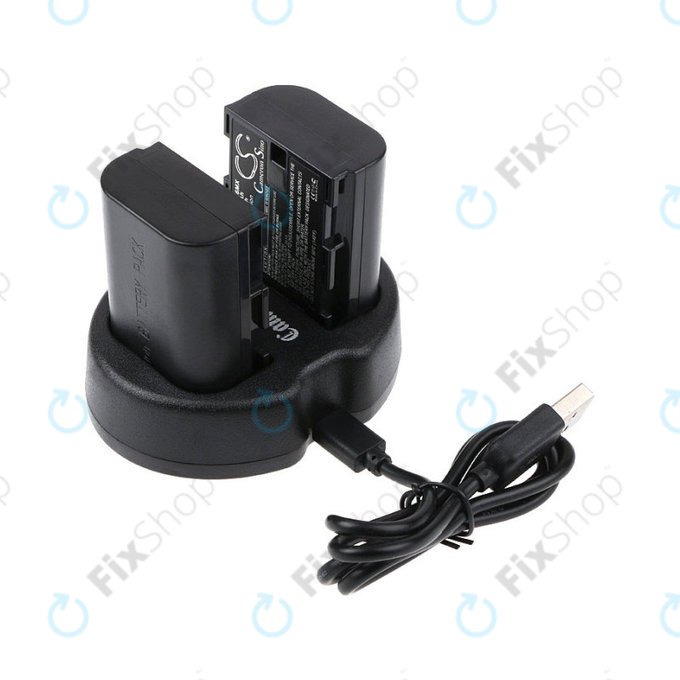 Baterie 2 ks s nabíječkou pro Canon EOS 5D Mark II, EOS 7D, 2000mAh, Li-Ion, 7.4V, LP-E6, HQ