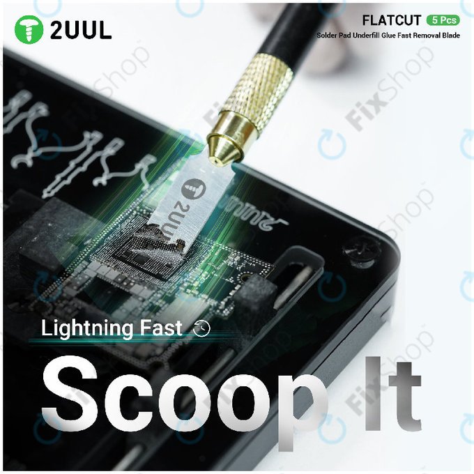 Čepele na odstraňování underfill lepidla, plochý řez, 2UUL DA28, 5ks/balení