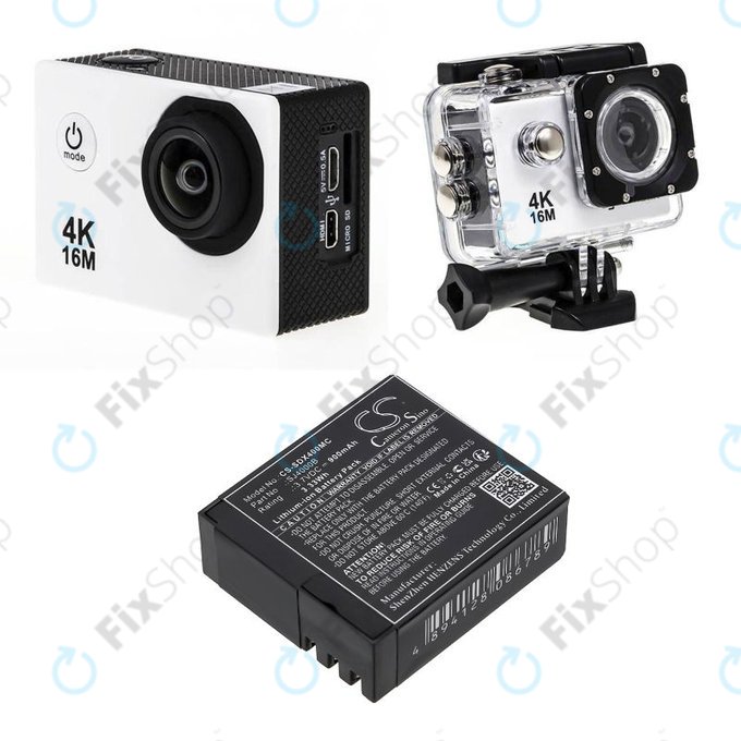 Baterie pro SJCAM SJ4000, SJ5000, 900mAh, Li-Ion, 3.7V, SJ4000B, HQ