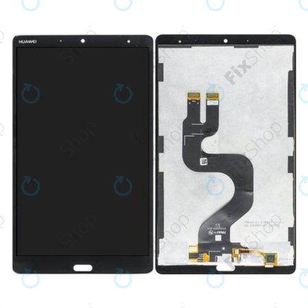 Huawei Mediapad M5 8 - LCD Displej + Dotykové Sklo + Rám + Čtečka Otisku Prstu (Space Grey) - 02351VKB Genuine Service Pack