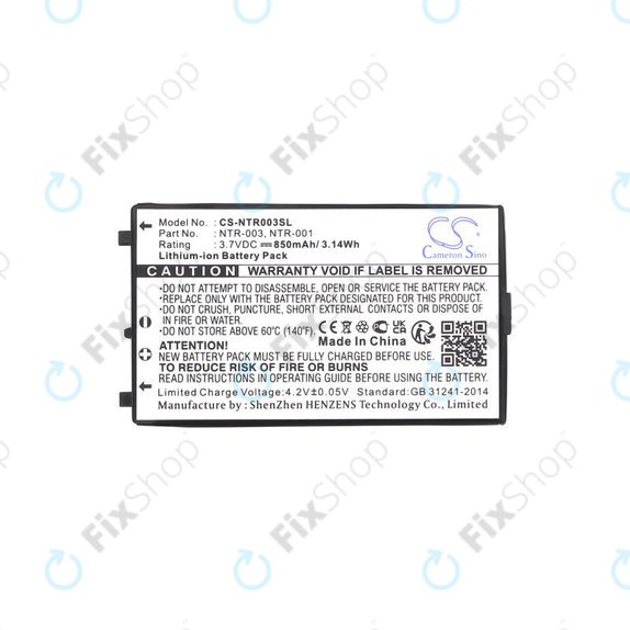 Baterie pro Nintendo, 850mAh, Li-Ion, 3.7V, NTR-003, HQ
