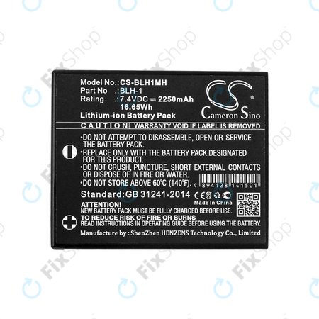 Baterie pro Olympus E-M1, 2250mAh, Li-Ion, 7.4V, BLH-1, HQ