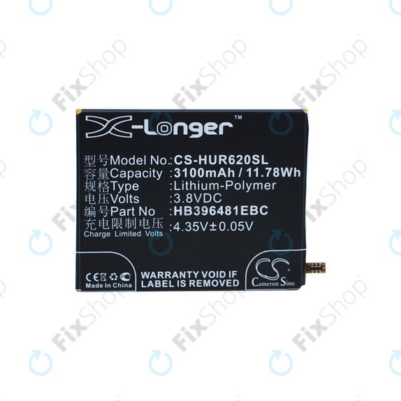 Baterie pro Huawei Ascend Y6 2, Honor 5a, Huawei G7 Plus, 3100mAh, Li-Pol, 3.8V, HB396481EBC, HQ