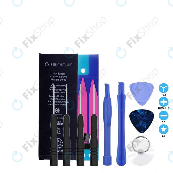 Apple iPhone SE - Baterie 1624mAh FixPremium + Lepka pod Baterii + Set Nářadí - Multipack