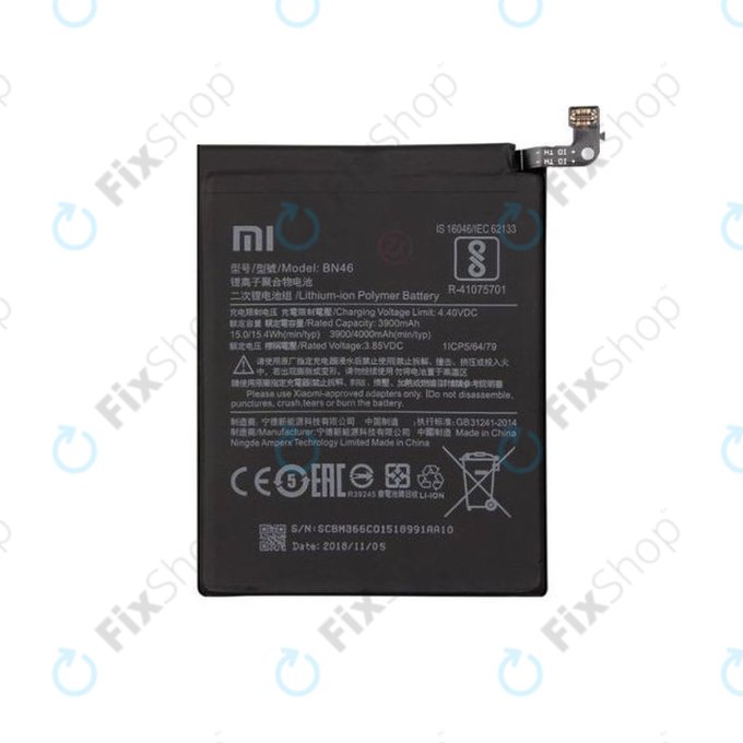 Xiaomi Redmi Note 8T, Redmi Note 6 Pro, Redmi 7, Redmi 8A - Baterie BN46 4000mAh - 46BN46A090H8 Genuine Service Pack