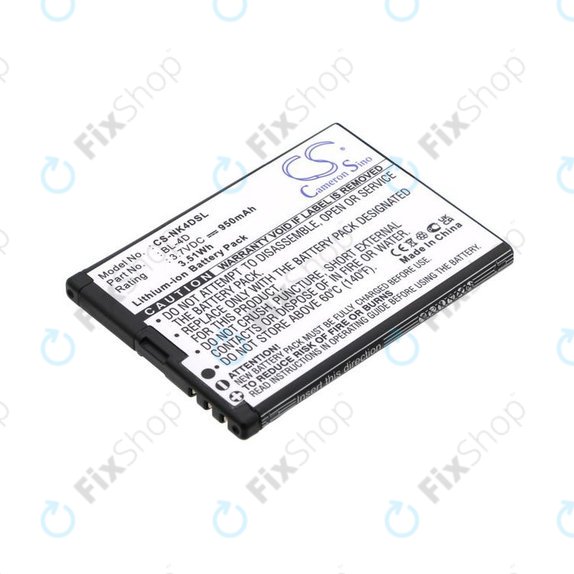 Baterie pro Nokia N97 Mini, E5, E7, BLU Hero 2, 950mAh, Li-Ion, 3.7V, BL-4D, HQ