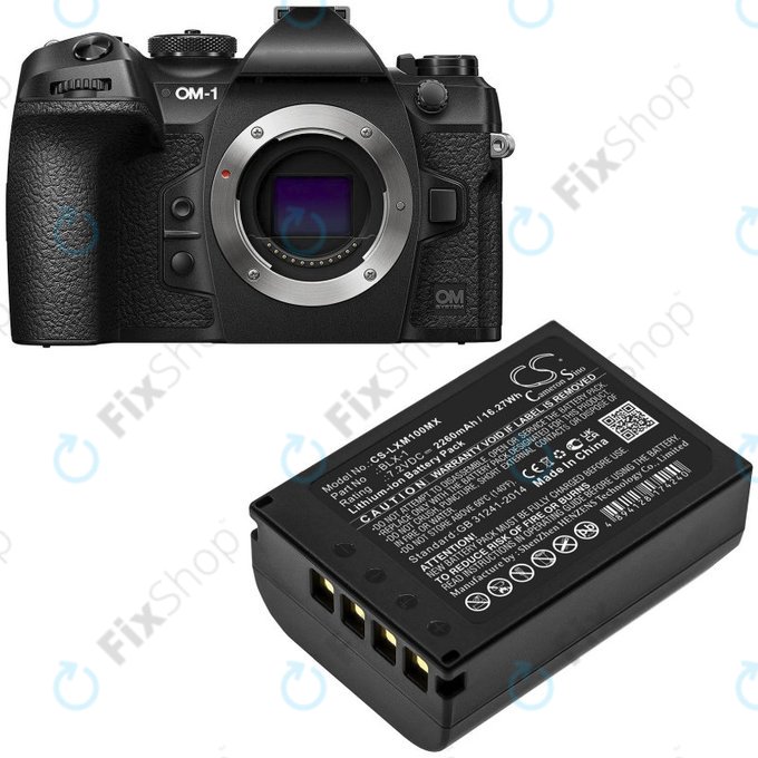 Baterie pro Olympus OM SYSTEM OM-1, OM-1 Mirrorless, 2260mAh, Li-Ion, 7.2V, BLX-1, HQ