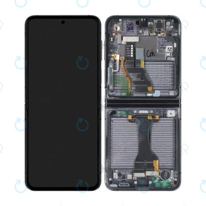 Samsung Galaxy Z Flip 5 F731B - LCD Displej + Dotykové Sklo + Rám (Graphite) OLED
