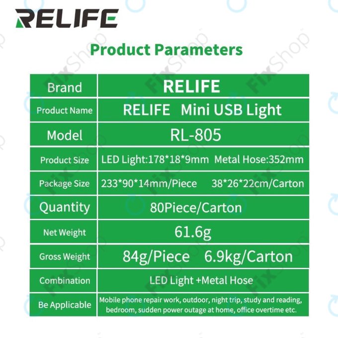 Relife RL-805 - USB Mini LED Lampa