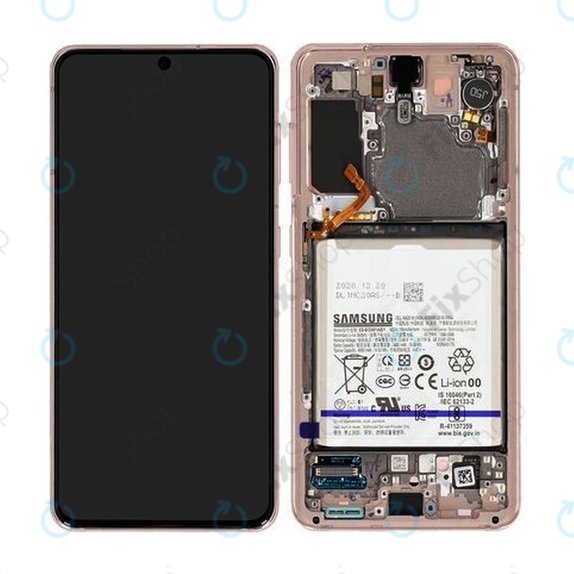 Samsung Galaxy S21 G991B - LCD Displej + Dotykové Sklo + Rám + Baterie (Phantom Violet) - GH82-24716B, GH82-24718B Genuine Service Pack