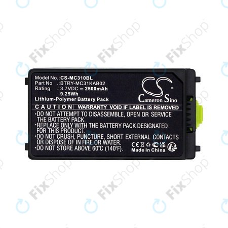 Baterie pro Symbol, Zebra MC3100, MC3190, 2500mAh, Li-Pol, 3.7V, BTRY-MC31KAB02, HQ