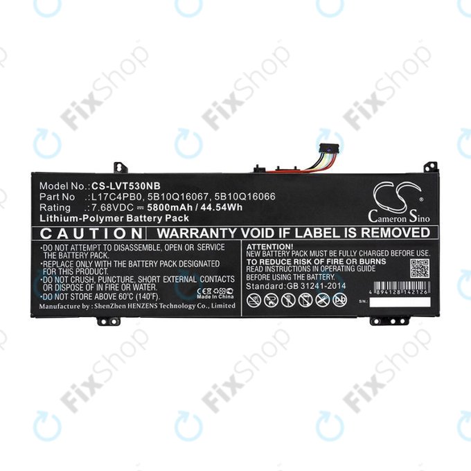 Baterie pro Lenovo Air 14, Flex 6, Ideapad 530, Yoga 530, 5800mAh, Li-Pol, 7.68V, L17C4PB0, HQ