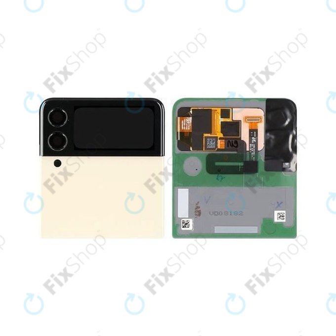 Samsung Galaxy Z Flip 3 F711B - LCD Displej + Dotykové Sklo + Rám (Vnější) (Cream) - GH97-26773B Genuine Service Pack