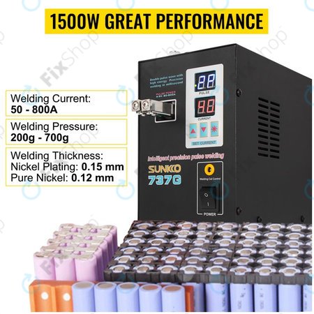 Sunkko 737G - Bodová Svářečka Baterií (1.5KW)