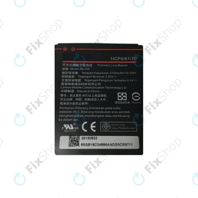 Lenovo VIBE K5 A6020a40, K5 Plus A6020a46, C2 K10a40 - Baterie BL259 2750mAh