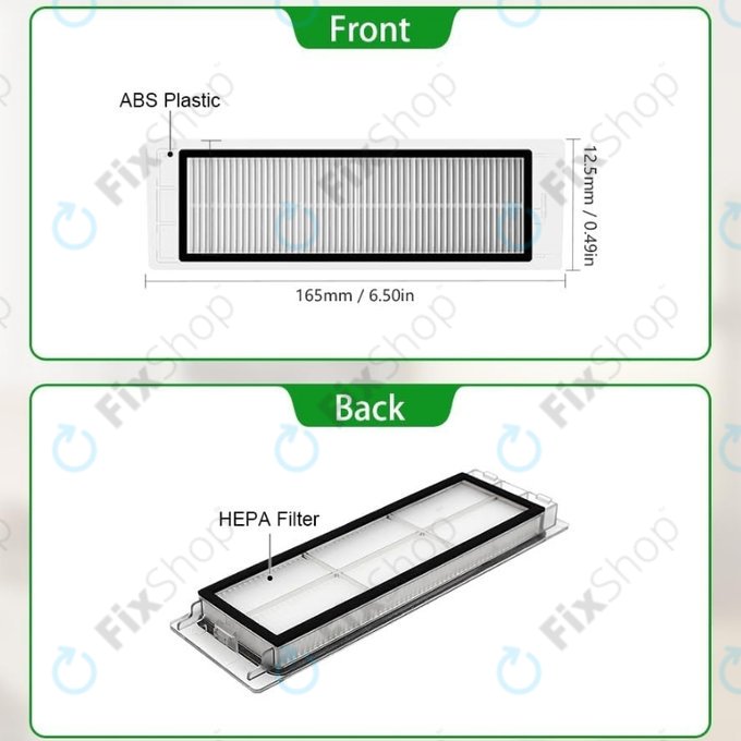 Xiaomi Roborock S5, S5 Max, S6, S6 MaxV, S6 Pure, E4, E5, Mijia 1S, Mi Robot Vacuum Mop 1S, Xiaowa E2, E3, Lite C10 - Prachový Filtr (2ks)