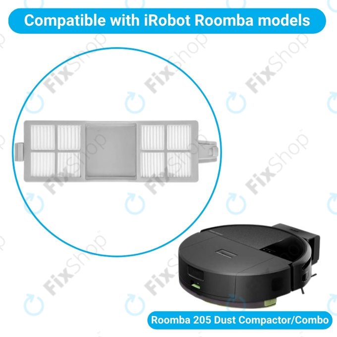 Prachový filtr, 2 ks pro iRobot Roomba 205 Dust Compactor, Dust Compactor Combo