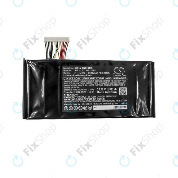 Baterie pro MSI GT72, MSI WT72, 7500mAh, Li-Ion, 11.1V, BTY-L77, HQ