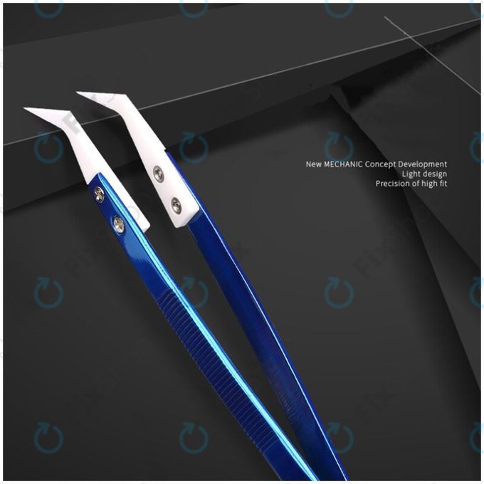 Mechanic CF-17 - Tepelně Odolná Keramická Pinzeta s Přehnutou Špičkou