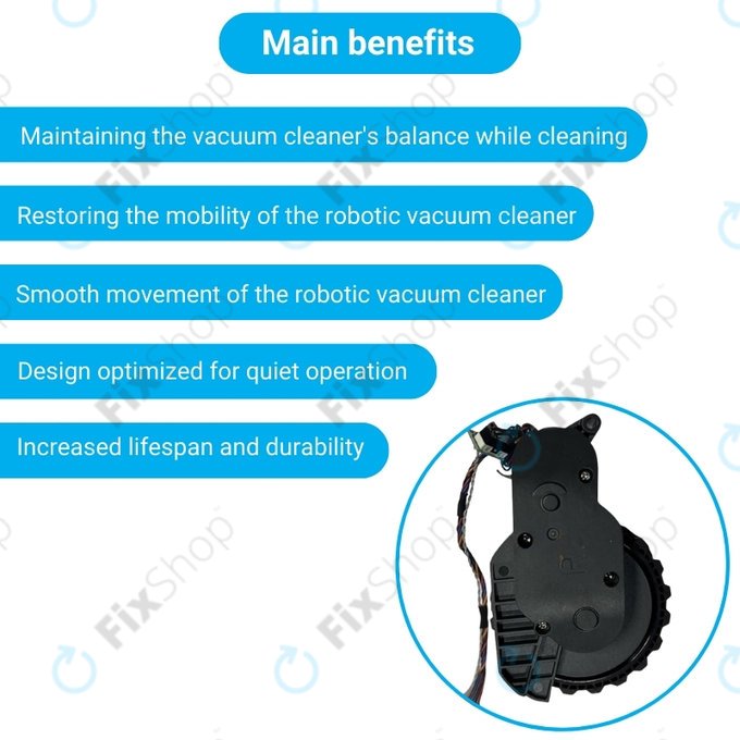 Xiaomi Roborock S5 Max, S6 Pure, S7 - Kolo s Motorem (Pravé) (Černé)