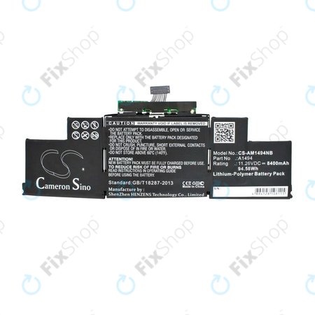 Apple MacBook Pro 15" A1398 (Late 2013 - Mid 2014) - Baterie A1494 8400mAh HQ