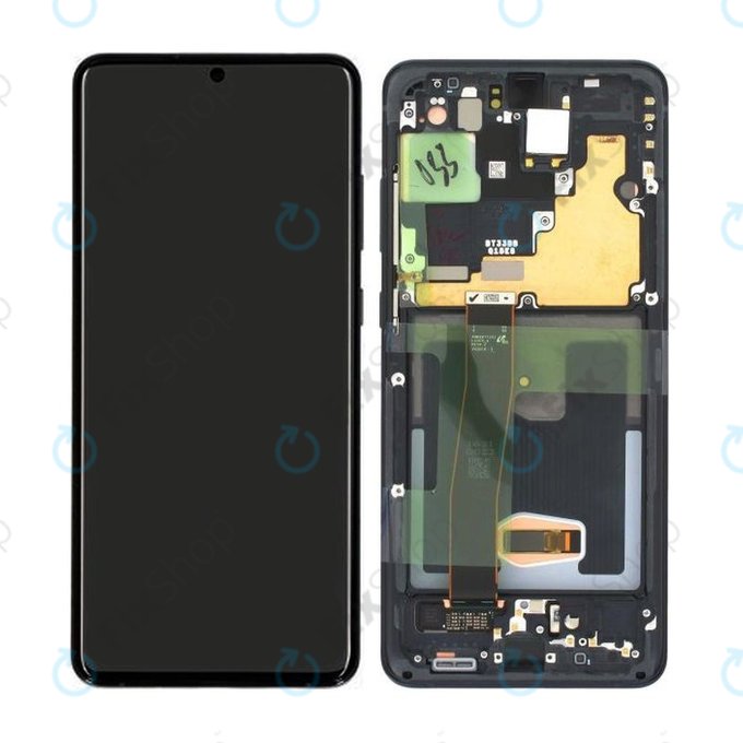 Samsung Galaxy S20 Ultra G988F - LCD Displej + Dotykové Sklo + Rám (Cosmic Black) - GH82-26032A, GH82-26033A Genuine Service Pack