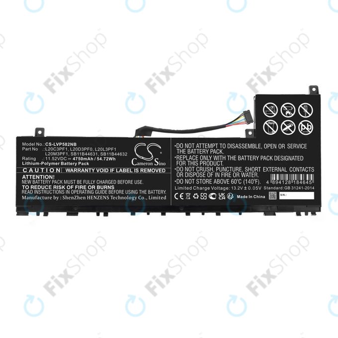 Baterie pro Lenovo IdeaPad 5 Pro 14ITL6, 4750mAh, Li-Pol, 11.52V, L20C3PF1, HQ