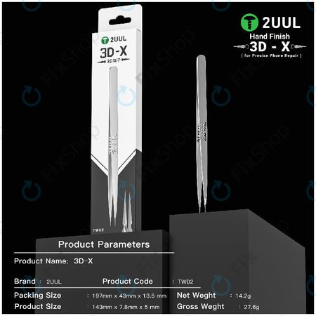 Přesná pinzeta, 3D-X ručně opracovaná, 2UUL TW02