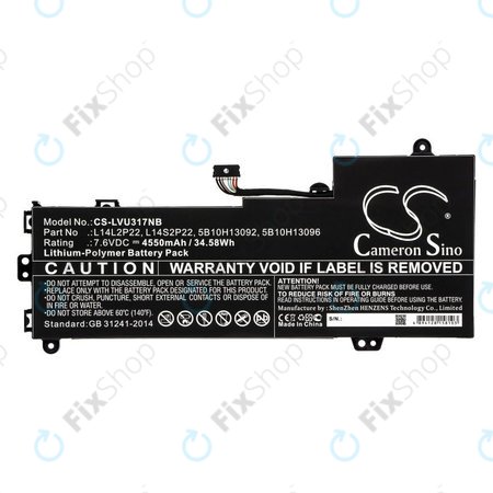 Baterie pro Lenovo E31-80, Ideapad 510s-13, 4550mAh, Li-Pol, 7.6V, 5B10H13092, HQ