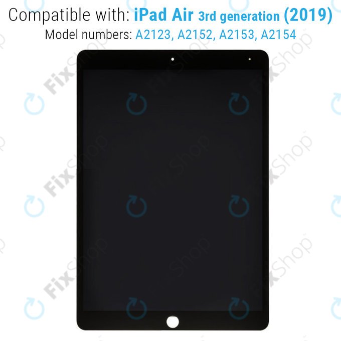 Apple iPad Air (3rd Gen 2019) - LCD Displej + Dotykové Sklo (Black) Refurbished