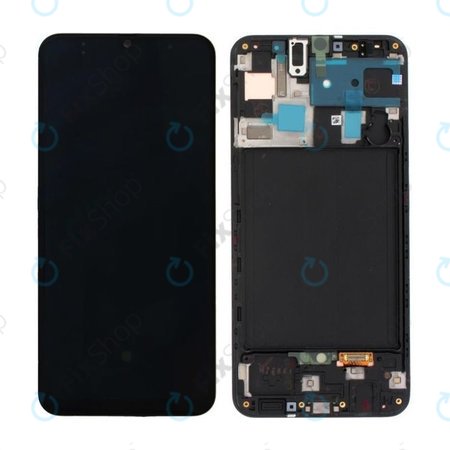 Samsung Galaxy A50 A505F - LCD Displej + Dotykové Sklo + Rám (Black) - GH82-19204A, GH82-19713A, GH82-19714A, GH82-19289A Genuine Service Pack