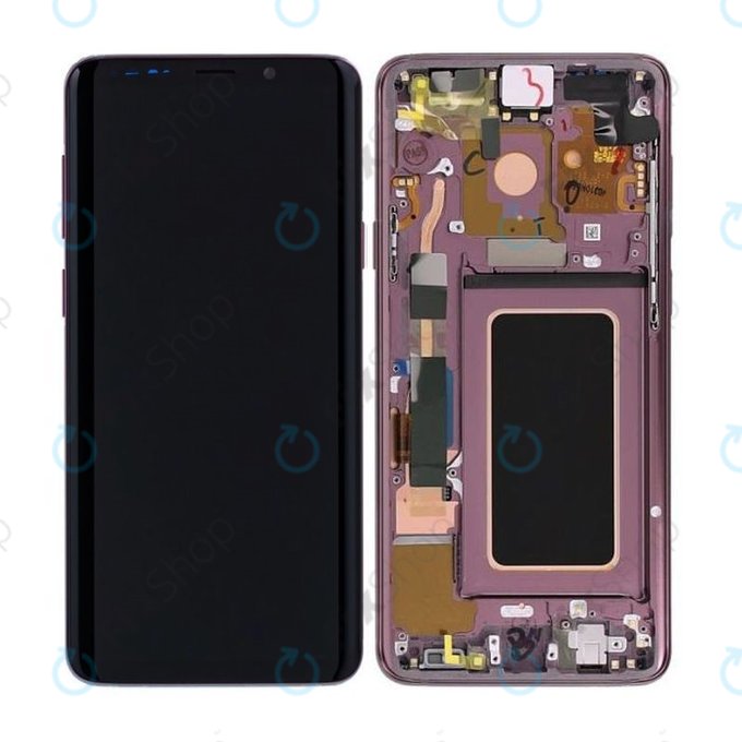 Samsung Galaxy S9 Plus G965F, G965FD - LCD Displej + Dotykové Sklo + Rám (Lilac Purple) - GH97-21691B, GH97-21722B, GH97-21692B Genuine Service Pack