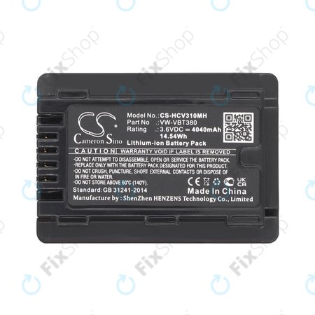 Baterie pro Panasonic HC-550EB, 4040mAh, Li-Ion, 3.6V, VW-VBT380, HQ