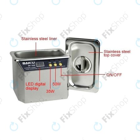Baku BK-3550 - Ultrazvuková Čisticka z Nerez Ocele - 0.5L