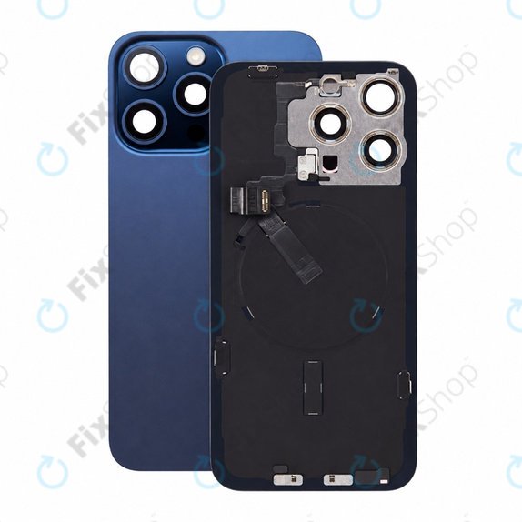 Sklo zadního housingu pro iPhone 15 Pro Max, Blue Titanium, Pulled A