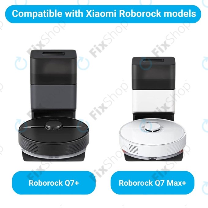 Sada náhradních dílů pro Xiaomi Roborock Q7+, Q7 Max, Q7 Max+ (1x Hlavní kartáč, 2x Filtr, 2x Boční kartáč – bílý, 2x Mopovací útěrka, 2x Sáček na prach)